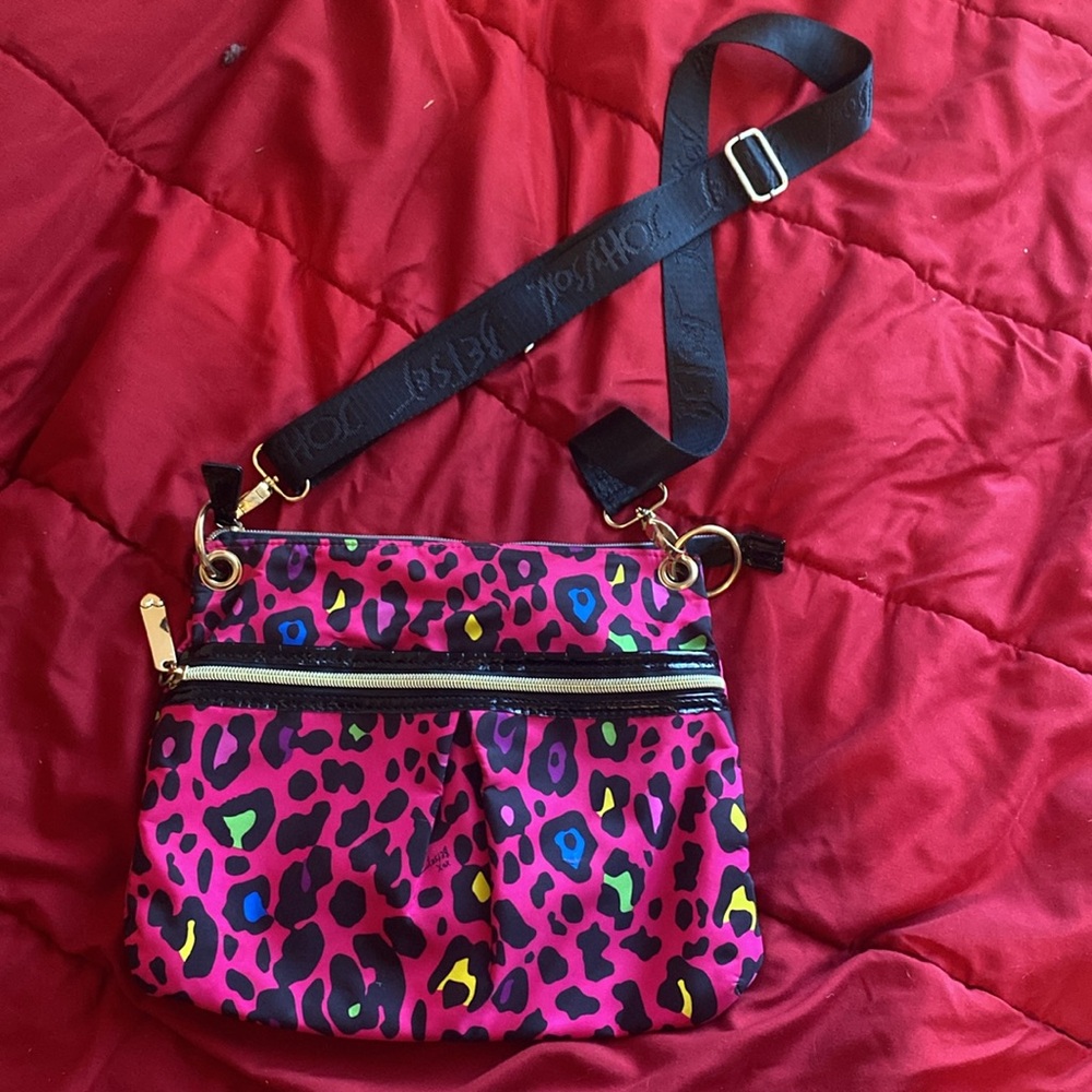 Betsy Johnson crossbody leopard print purse